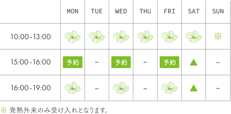 大阪梅田皮フ科スキンクリニックの診療時間表